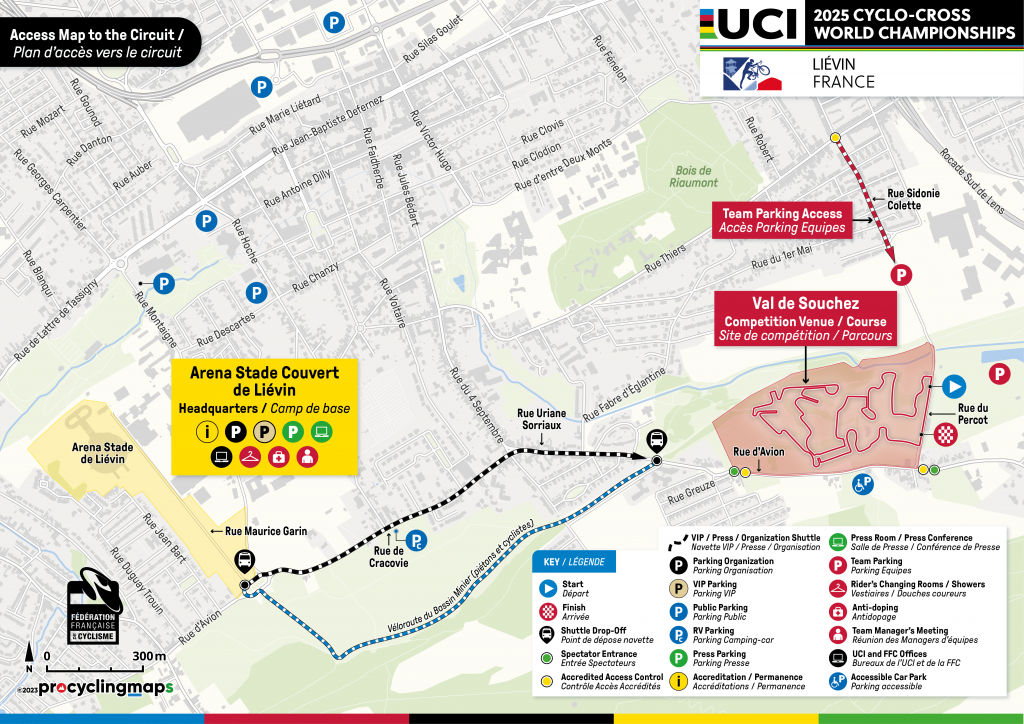 championnats monde uci cyclo cross 2025 map