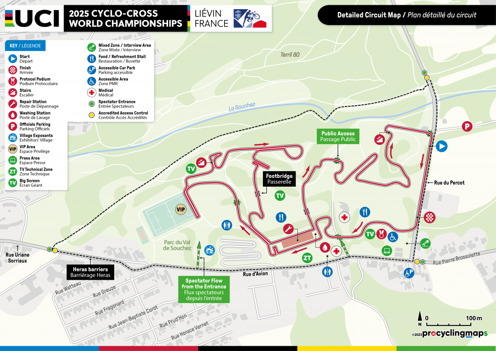 plan championnats monde cyclo-cross 2025