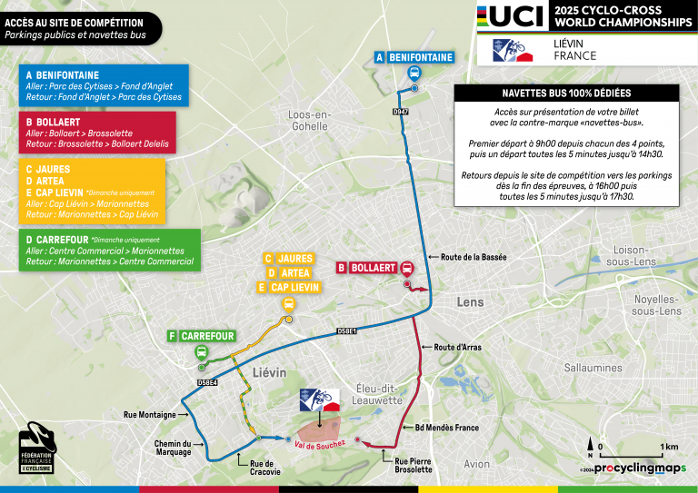 parking championnats du monde cyclo cross 2025