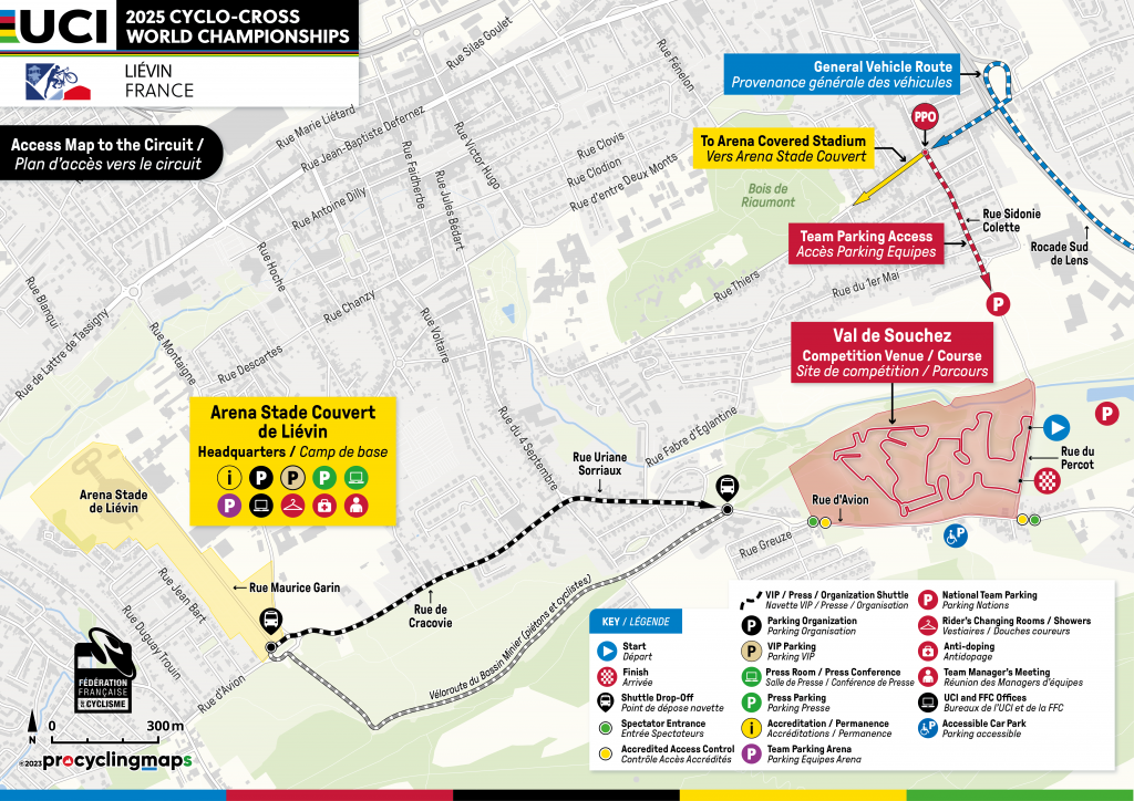 plan championnats du monde cyclo cross 2025