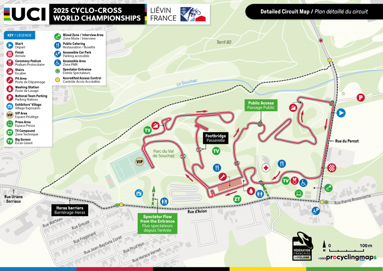 plan championnats du monde cyclo cross 2025